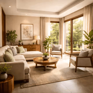 Vastu aligned modern living room interior with balanced layout in Whitefield, Electronic City, Sarjapur, Hosur Road, Hoskote, North Bangalore, Hosur and Shoolagiri
